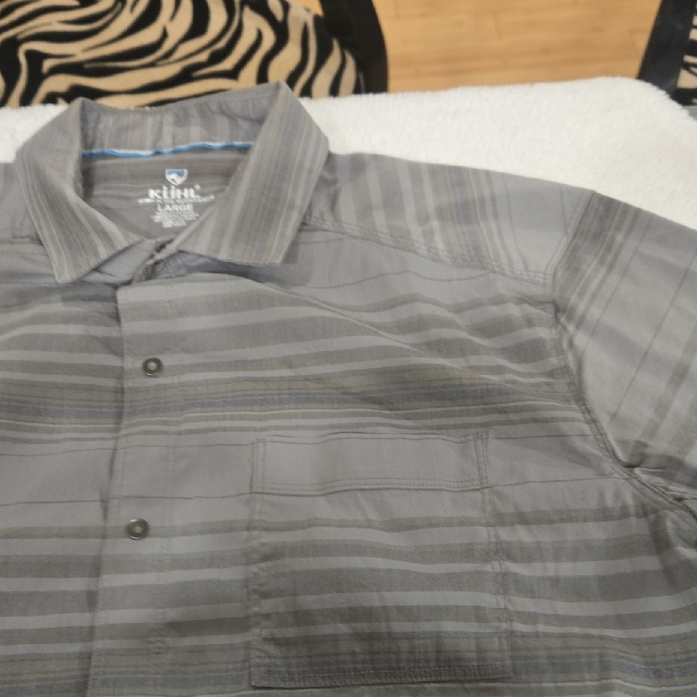 Kuhl Gray and Brown Striped Men's Shirt - Picture 5 of 15